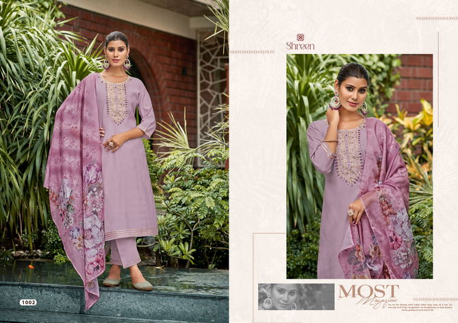 Alexa Vol 3 By Shreen Roman Silk Designer Kurti With Bottom Dupatta Wholesale Shop In Surat